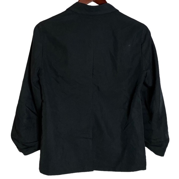 Express Black Lined Long Sleeve Open Front Folded Sleeves Blazer 2 - Picture 2 of 14